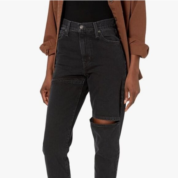 NWT Levi's Women's Sliced High-Waisted Mom Jean BLACK - Picture 3 of 12